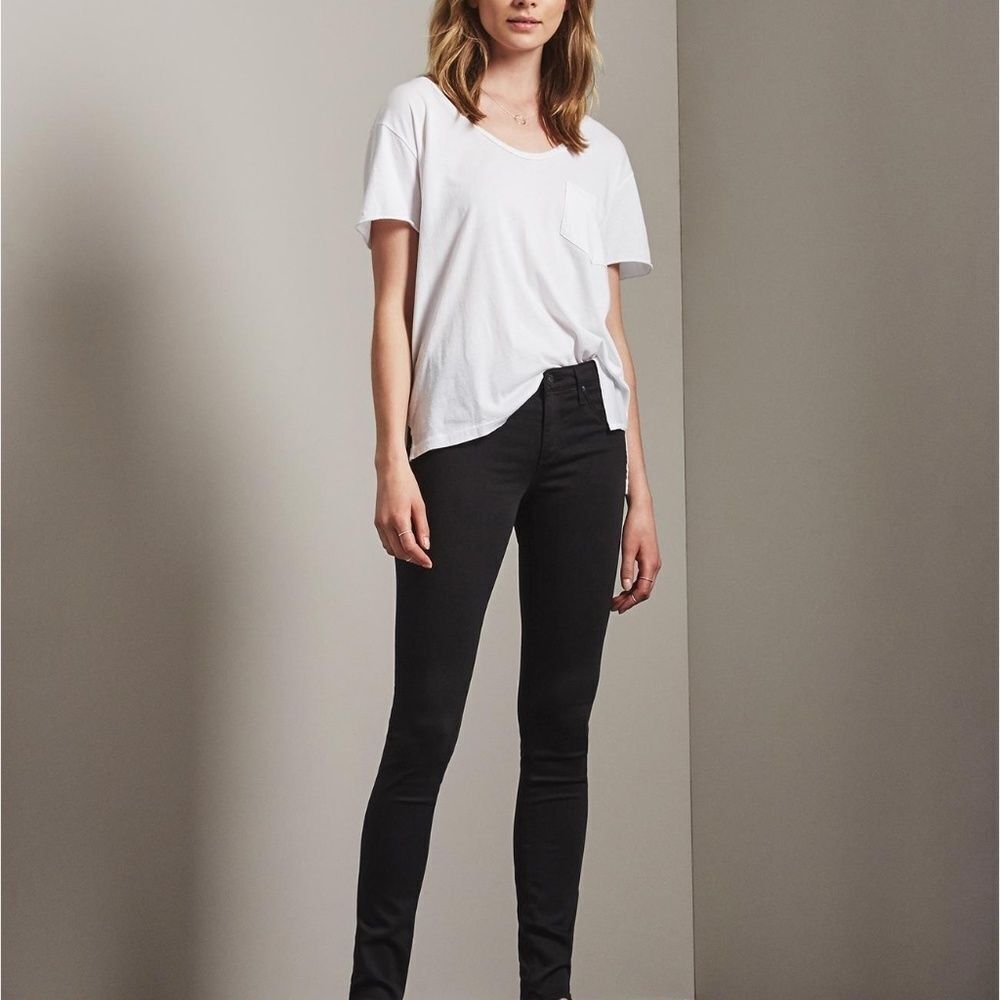 Adriano Goldschmied The Legging "Velvet Corduroy" Super Skinny Black Jeans Sz 27